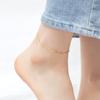Mcel 14K Golden Basic Clip Chain Anklet