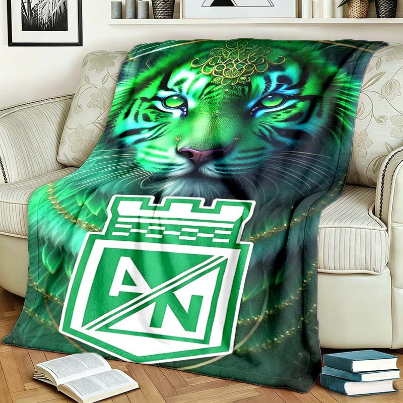 Atletico Nacional Theme Personalized Outdoor Flannel Blankets Soft And Suitable For All Seasons Perfect For Sofas Beds And Camping