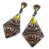[M8224] - 'Sissi' Yellow Brown Designer Earrings