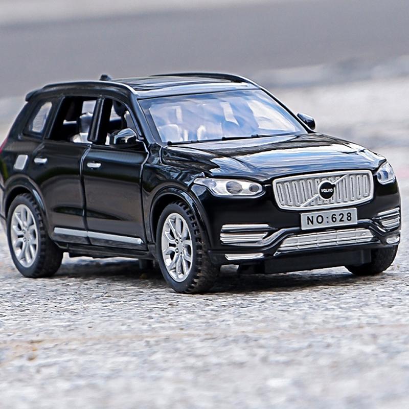 Литая под давлением модель автомобиля XC90, масштаб 1/32, игрушечный автомобиль с откатным механизмом со звуком и светом для детей, коллекция подарков для мальчиков и девочек