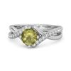 Peridot Split Band Crossover Pavé Ring - Sterling Silver