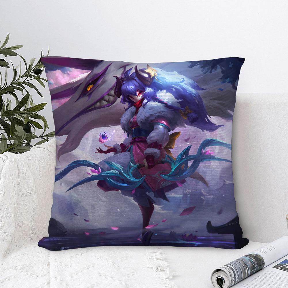 K-Kindred LOL Игровая Наволочка Декоративная для Дивана Домашний Двусторонний Принт Плюшевая Квадратная Наволочка для Подушки Декор Подушки Чехол