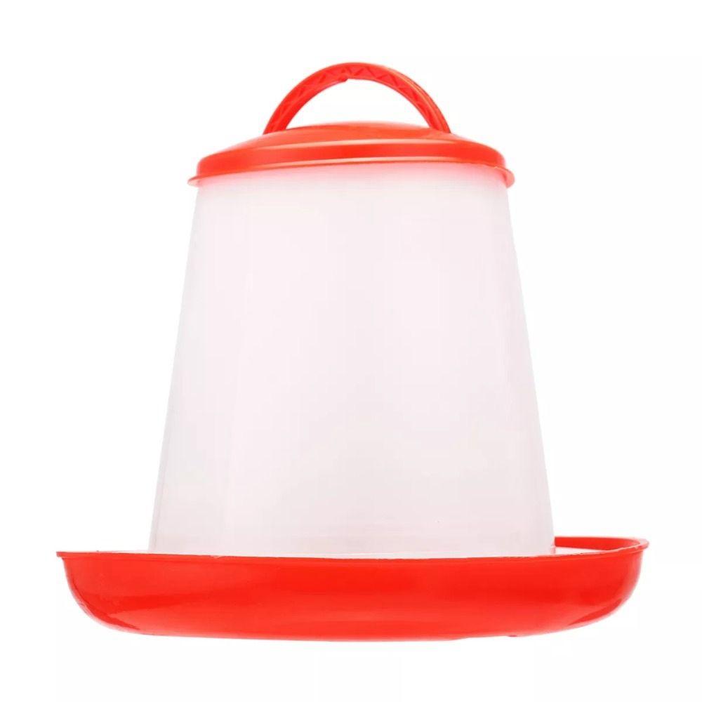 Red Reusable Chicken Water Poultry Handle Farm Supplies Feeders Feed Bucket Poultry Tool