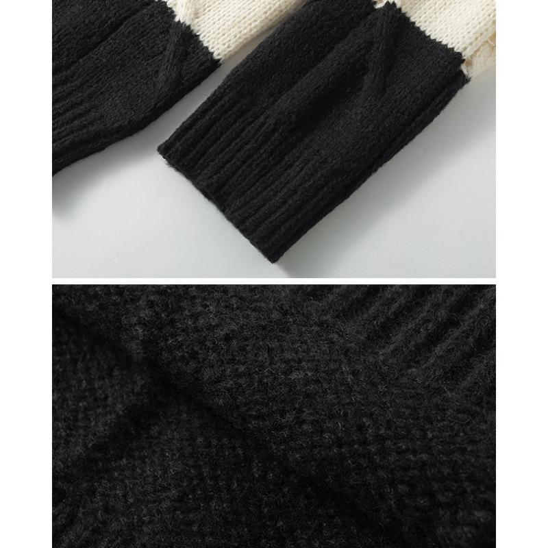 Pullovers Long Sleeves Sweaters Unisex Sweater Paragraph Spring and Autumn Couple Models Spotted Striped Bottoming Knit Shirt Retro Men's Wool Sweater