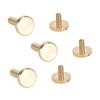 50 Set Binding Rivet Round Flat Head Brass Slot Screw Rivets for Belts Bags Wallets Shoes Jackets