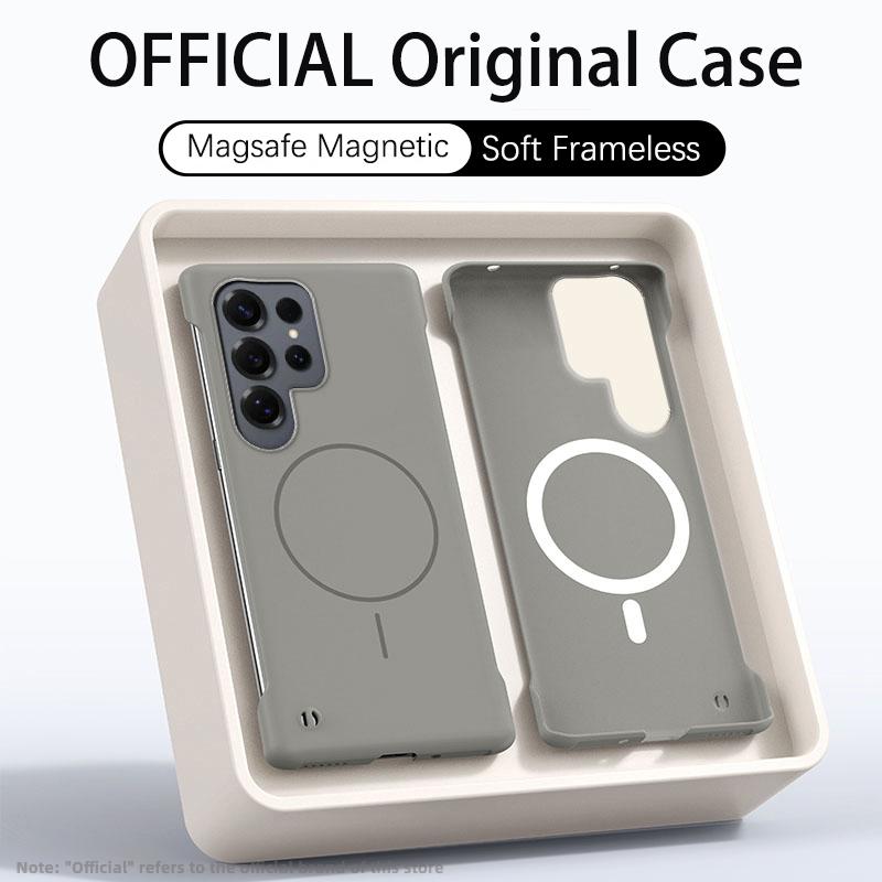 Ультратонкий матовый безрамочный чехол из ПК для Magsafe Samsung Galaxy S25 Edge S24 FE S23 S22 Ultra Plus Магнитная противоударная крышка