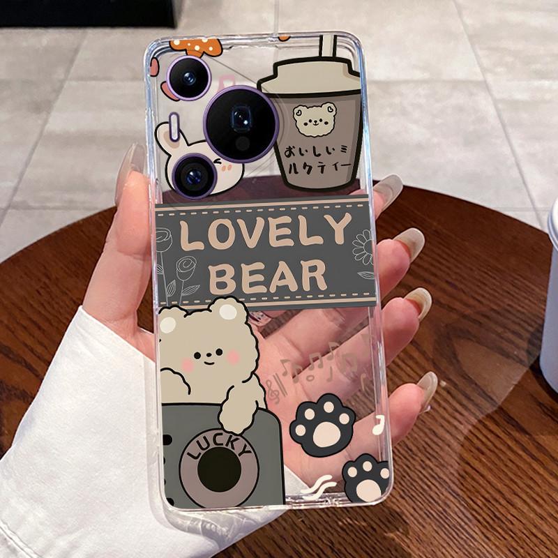 Casing For Huawei Pura 70/70 Pro Plus/70 Pro+ Phone Case Transparent Silicone Aesthetic Cute Cat Cartoon Cover For Pura70 Bumper