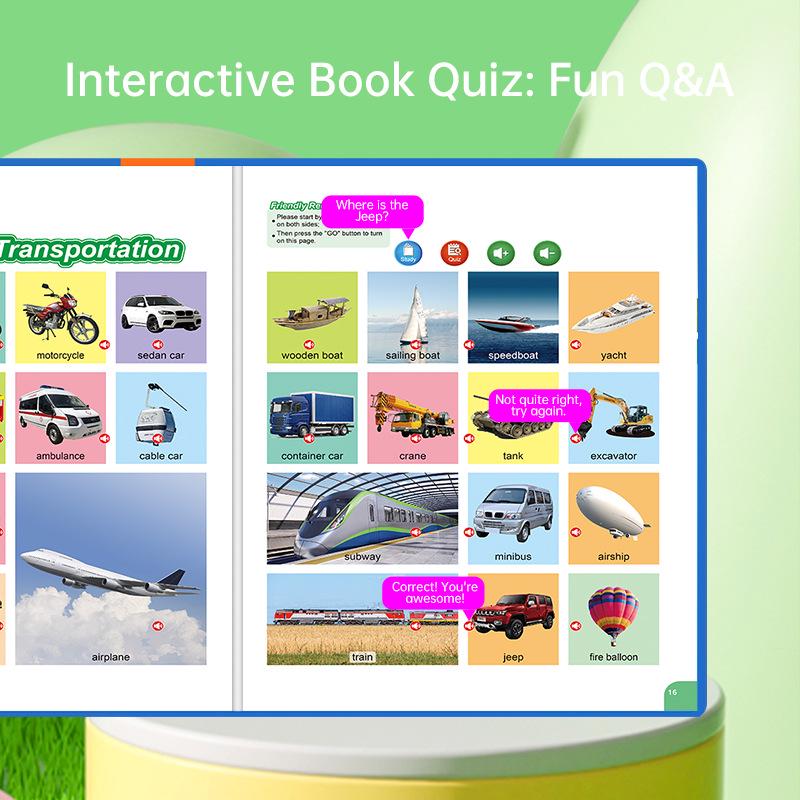 Children's English Learning Sound Book - Interactive Early Education Toy