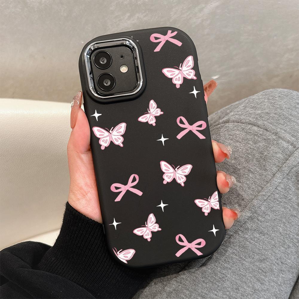 Для OPPO A16 A38 A57 A58 A74 A78 A98 Reno8T Reno13F Realme C25S C53 C65 Мультяшный черный кот серебристый край мягкий жидкий силикон защитный чехол