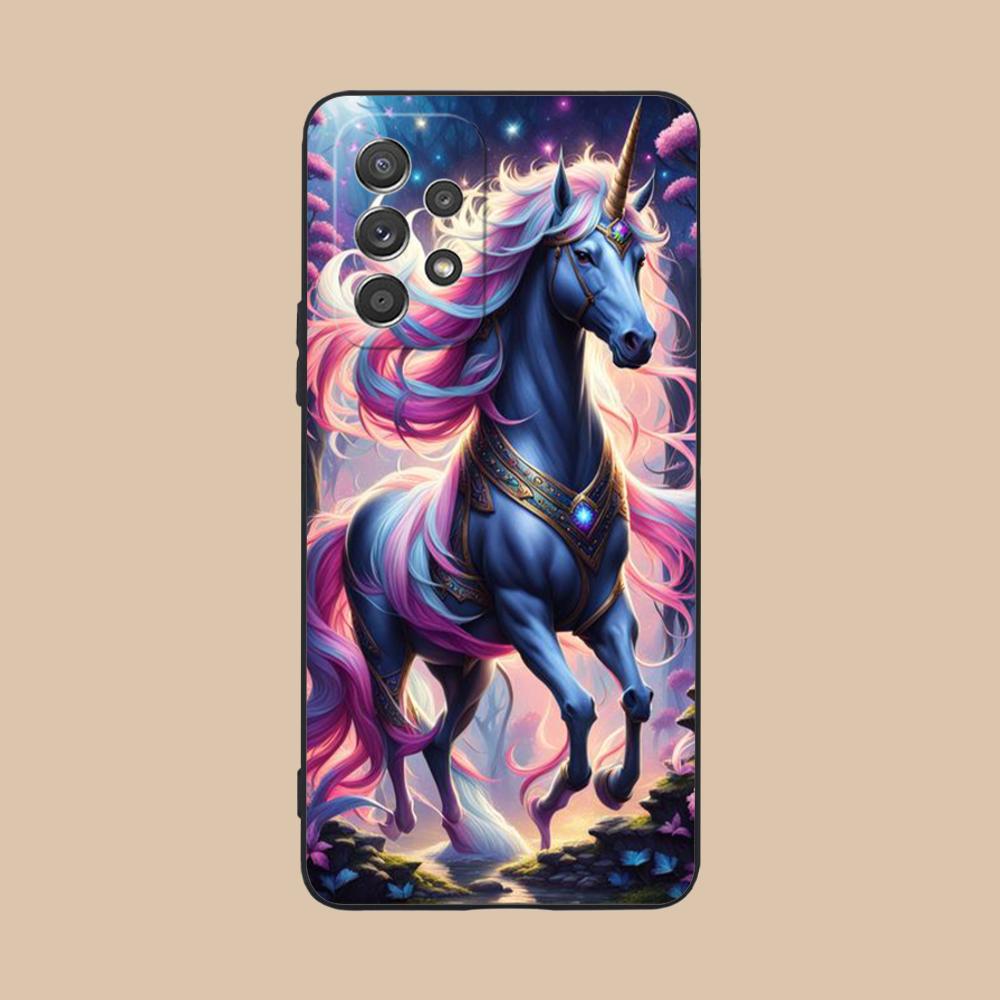 Фантазийный чехол для мобильного телефона с единорогом для Samsung Galaxy M55 54 42 35 34 33 32 23 22 15 14 13 12 F55 5G Цветная крышка Роскошный Красивый