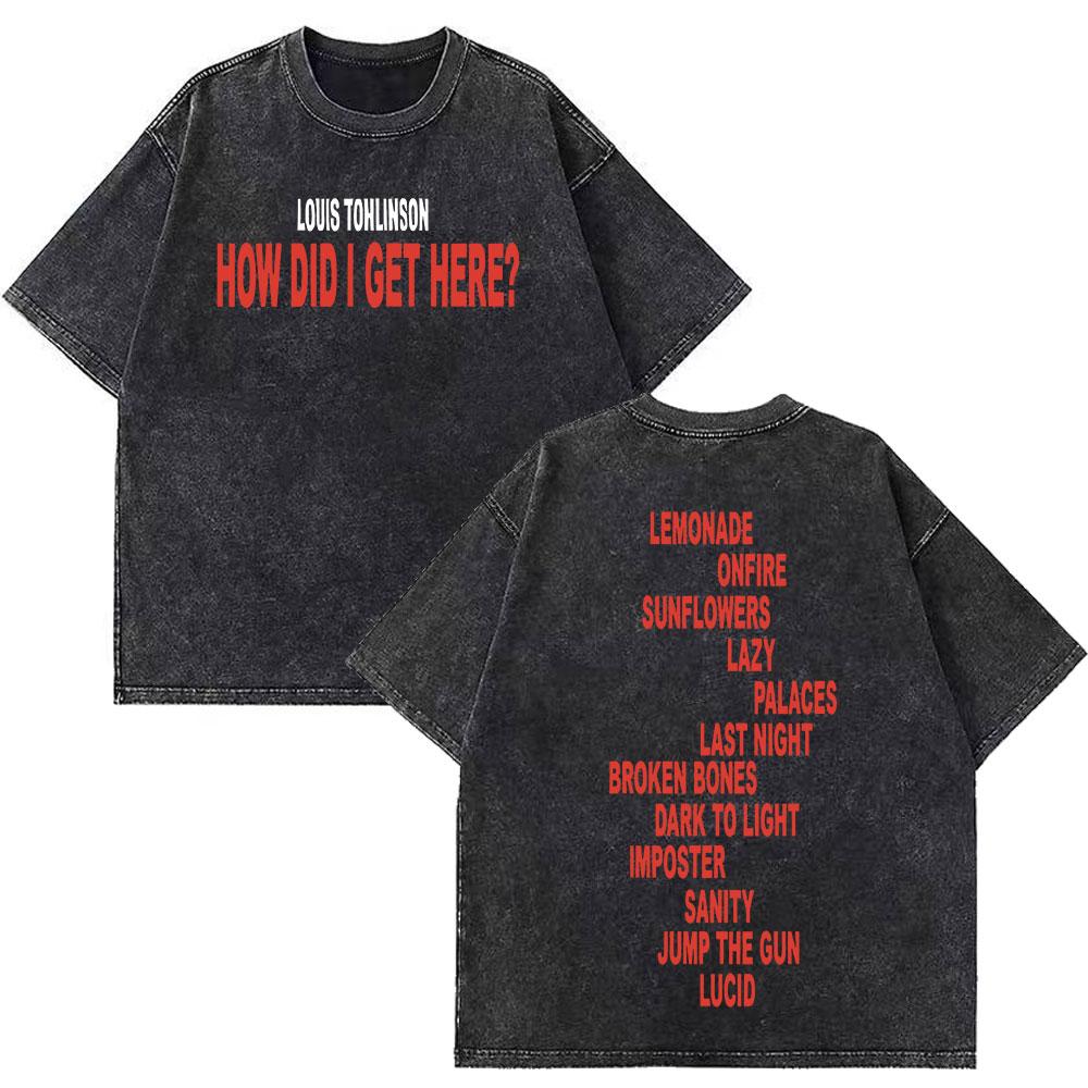 Louis Tomlinson Lemonade A Little Taste Is All You Need New Album Print T Shirt Unisex Women Fashion Vintage Washed Loose Tee