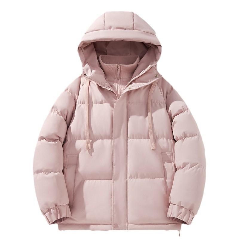 Unisex Thick Winter Hooded Puffer Jacket Cotton Fill Warm Coat Men Women Youth Solid Color