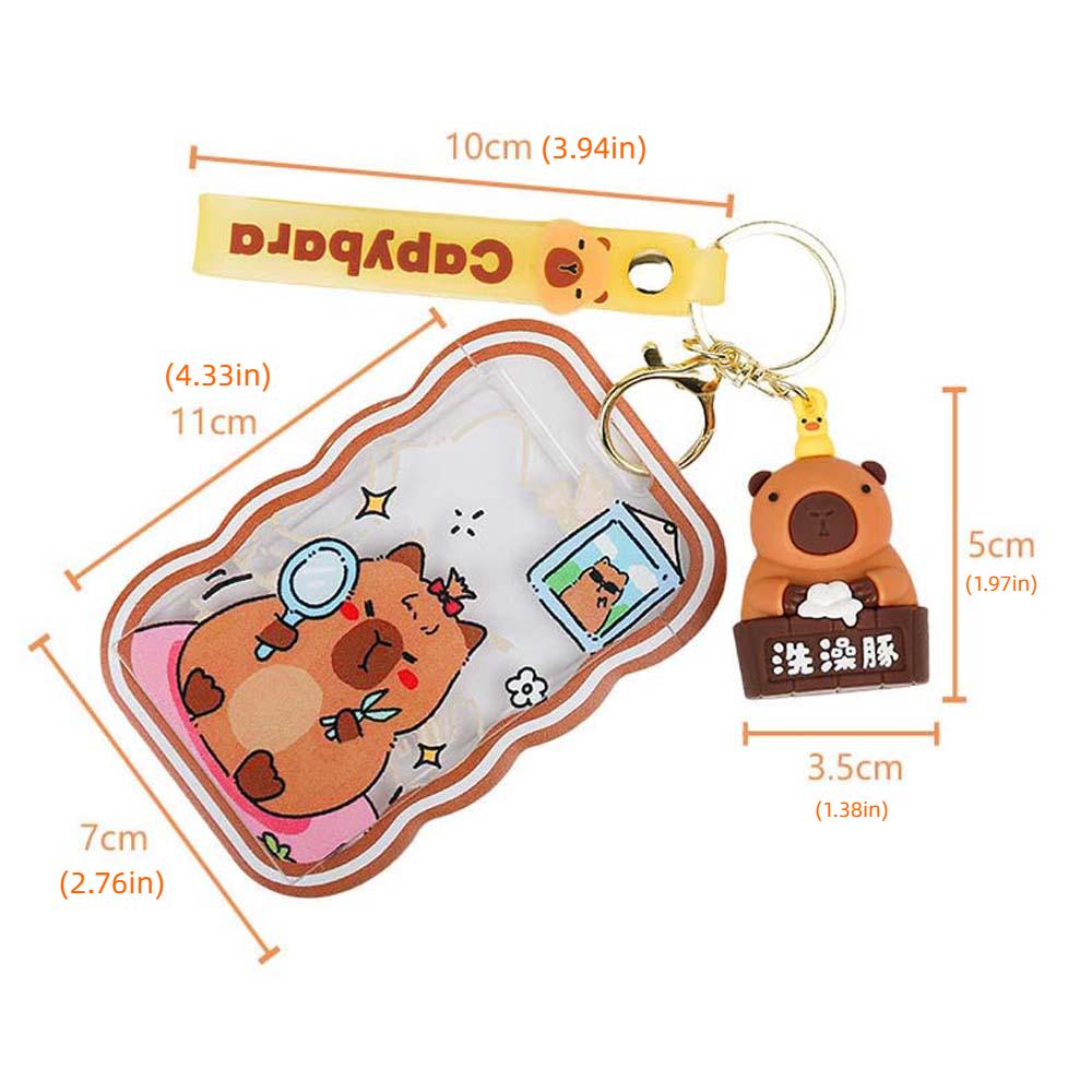 With Key Ring Capybara Card Holder Keychain PVC Transparent ID Card Holders  Boys Girls Gift