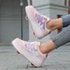 Boy's Plus Size Fashionable Thick Soled Roller Skates Girl's Wheeled Sports Shoes Outdoor Sneaker