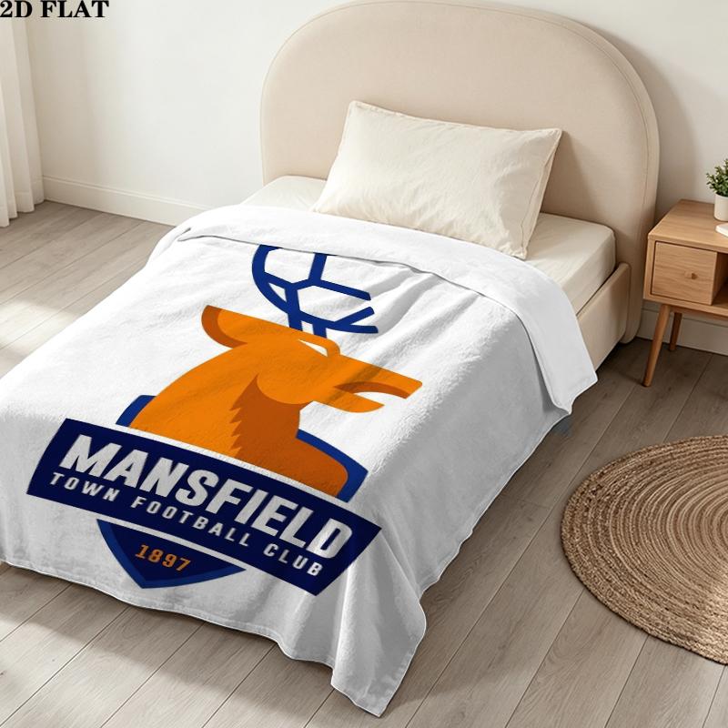 Mansfield Town Fc Print Flannel Blanket, High quality Comfortable for All Seasons, Home Decor, Warmth and Comfort, Perfect for Christmas Gifts