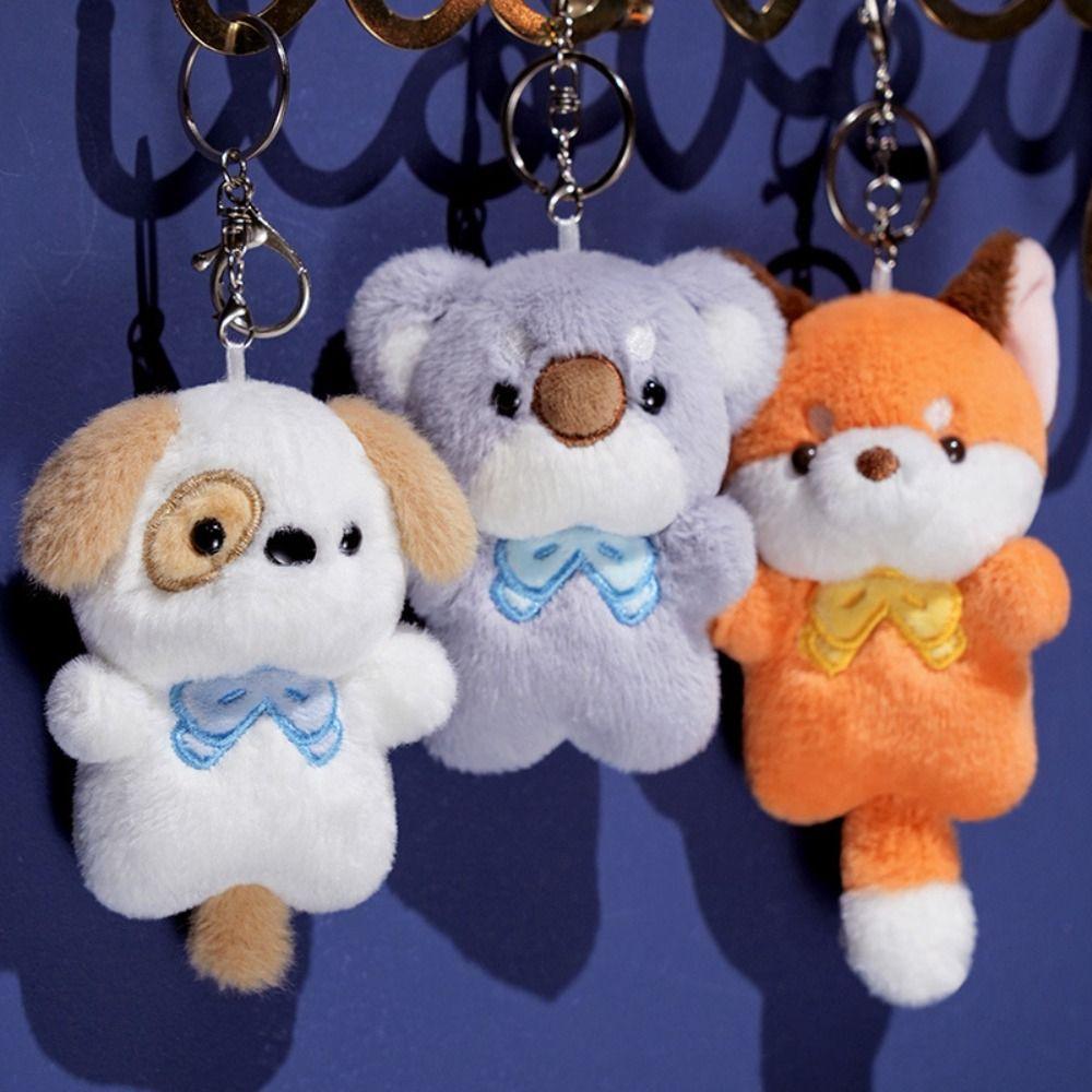 Soft Plush Koala Bag Pendant Stuffed Cat Plush Keyring Cartoon Animal Keychain Students