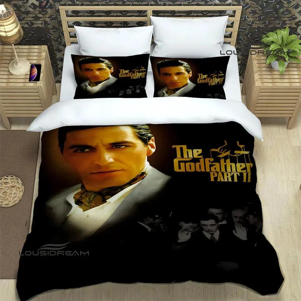 Крестный отец Принты Комплекты постельного белья Изысканный набор постельных принадлежностей Пододеяльник Комплект одеяла Комплект постельного белья Роскошный подарок на день рождения