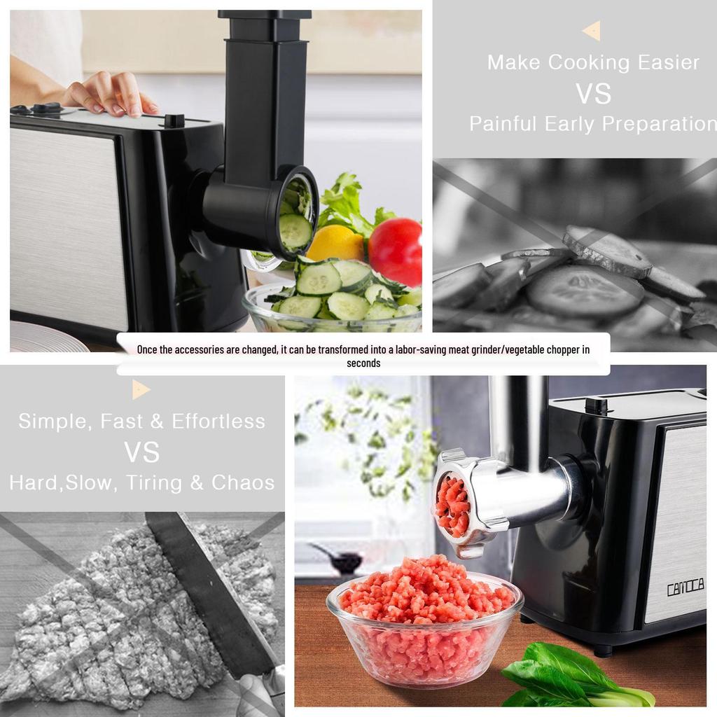 Электрическая мясорубка и шприц для колбас из нержавеющей стали с двойным напряжением - 110 В США / 220 В ЕС