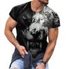 Summer Animal Wolf Print Men's T Shirt Round Neck Short Sleeve Loose Tops Casual Male Tees Oversized T Shirts 6XL