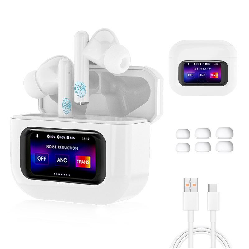Bluetooth-наушники TW549: Сверхдлительное время работы от аккумулятора, Активное шумоподавление (ANC), Дисплей, Беспроводные