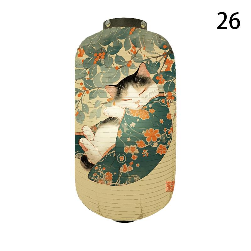 20x35 см Японский Кимоно Самурай Кот Художественный Узор Фонарь Ресторан Изакая Кухня Декор Рекламный Знак Укиё-э Тканевые Фонари