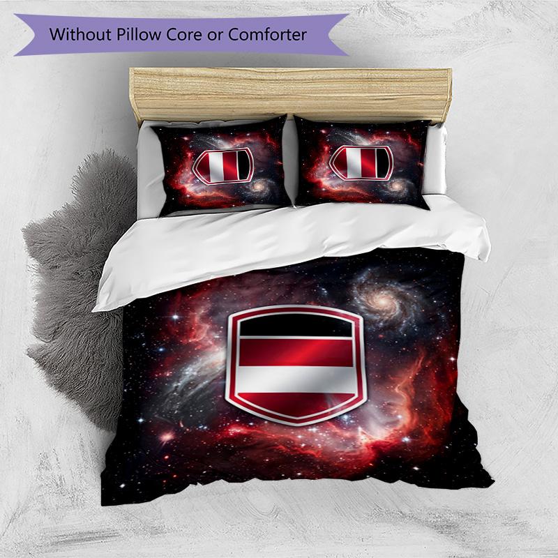 Austria Football Printed Bedding 3 Piece Set Cozy Breathable Bed Cover Set as Housewarming Holiday Gift