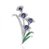 Rhinestone Flower Brooch Bouquet Blue Crystal Corsage Pins Broches Para Ropa Mujer Gift For Women Girls