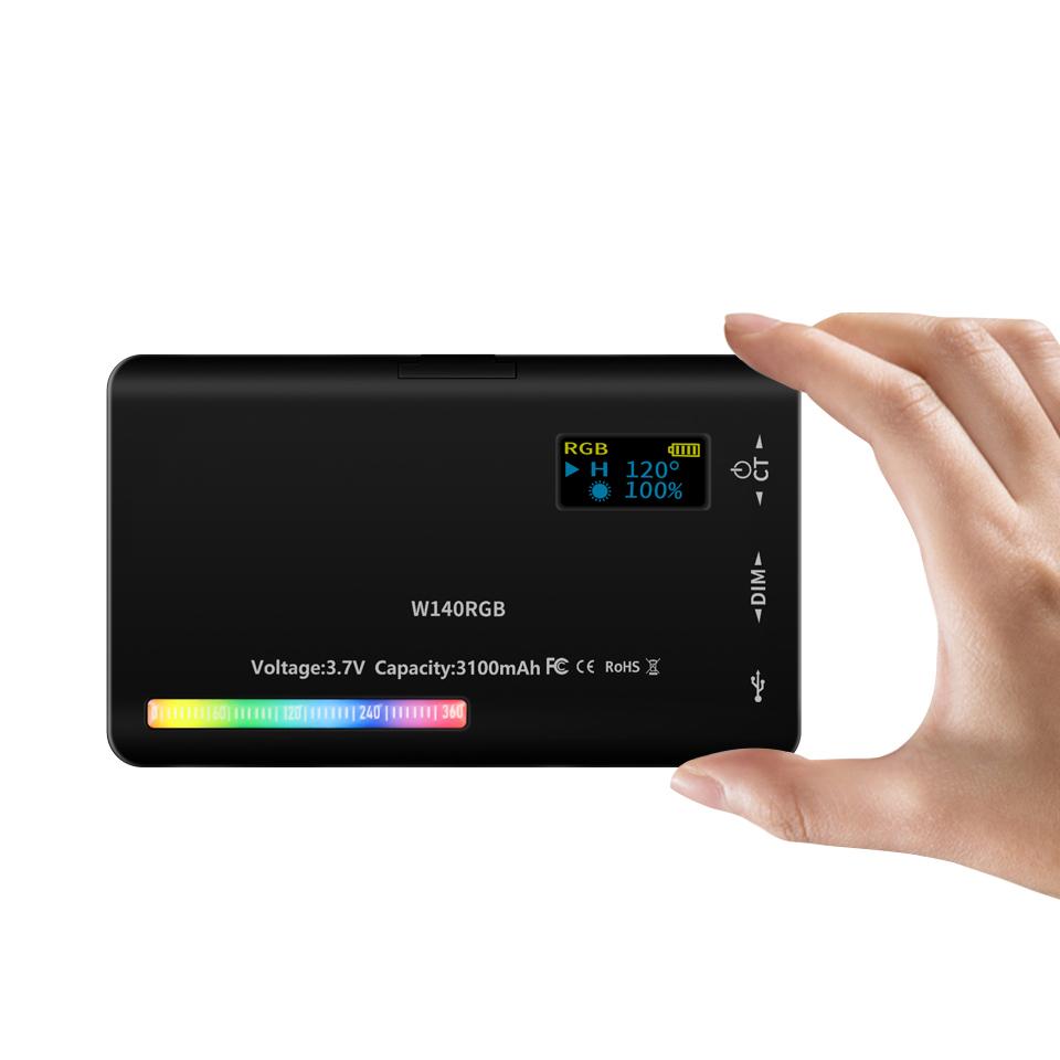 Светодиодный RGB-светодиод для видеосъемки, панель освещения камеры CRI95 + 2500-9000K, ЖК-дисплей, холодный башмак для прямой трансляции Vlog DSLR