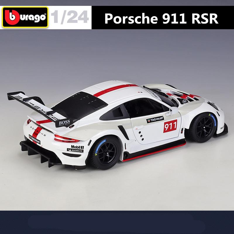 AKEZM1 Bburago 1:24 Porsche 911 RSR Alloy Racing Car Model Diecast Metal Toy Sports Car Model High Simulation Collection Childrens Gift