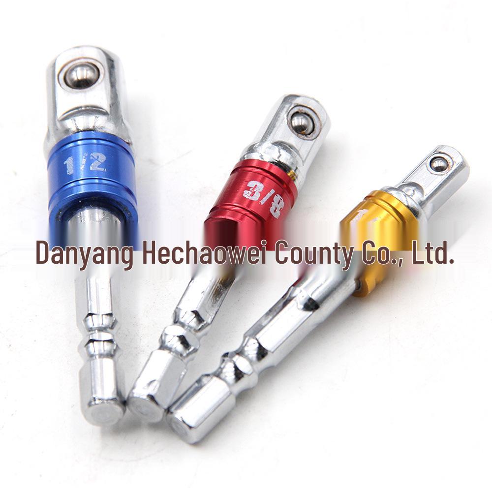 Набор из 3 предметов адаптеров для ударного гайковерта с шестигранным хвостовиком (1/2", 3/8", 1/4") для электрической отвертки