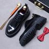 Italian Patent Leather Mens Dress Shoes Luxury Brand Handmade Fashion Platform Elegant Genuine Leather Wedding Oxfords Shoes Man