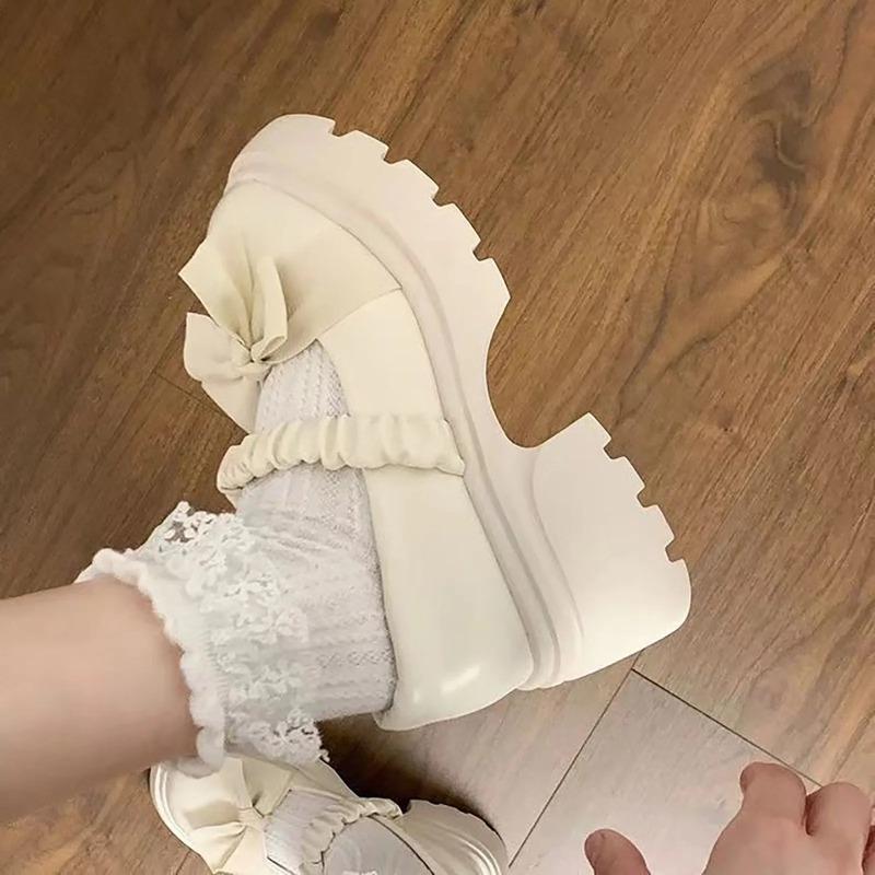 2025Closed Toe Shoes for Women Casual Bow Chunky Heel Loafers – Stylish Jane Shoes For Skirts