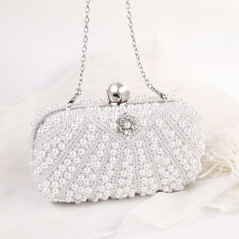 Elegant Pearl Chain Shoulder Evening Bag - Trendy European and American Style