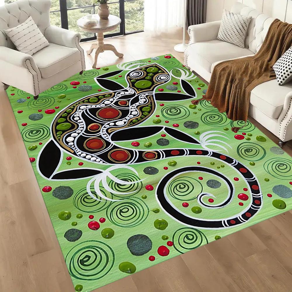 Aboriginal Artwork Floor Mats for Living Room, Bedroom and Room Decoration Are Suitable for Gifts.