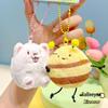 Plush Samoyed Bee Doll Keychain: Magnetic Cartoon Accessory for Children and Students' Schoolbags