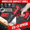 Electric Drill Wireless Impact Drill Mini Cordless Screwdriver 48V 25+3 Dual Speed Power Tools with 2pcs Battery