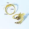 5pcs Gold Leaf Napkin Buckles Electroplated Napkin Holder Wheat Shaped Napkin Ring  Banquet