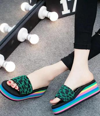 Женские туфли на танкетке с толстой подошвой, нескользящие, пляжные