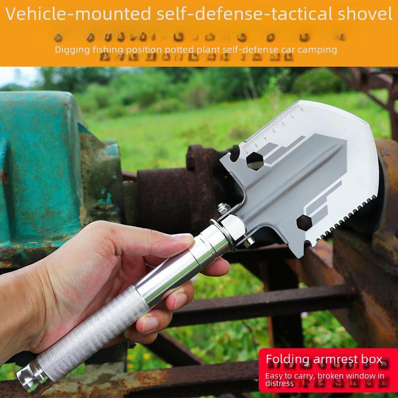 Multifunctional Folding Engineer Shovel - Portable, Durable Manganese Steel for Outdoor Use