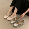 Inner height increase French ballet single shoes women's new autumn and winter beautiful Mary Jane small leather shoes Doudou shoes