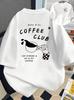 UnisexS Casual TShirt with A Coffee Vibe Featuring A Heart Pattern Printed on Both The Front and Back Unisexs Clothing