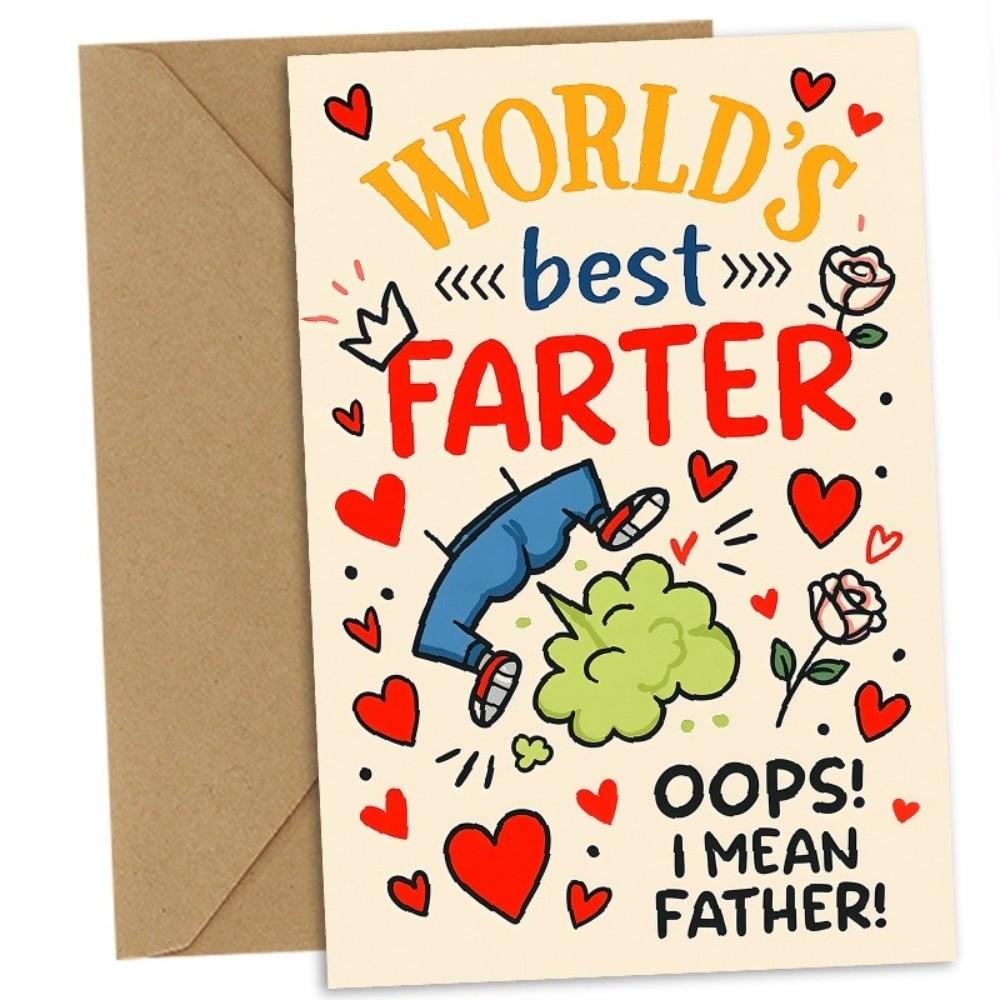With Envelope Dad Greeting Card Funny Design Invitation Card Blessing Father's Day Card Dad