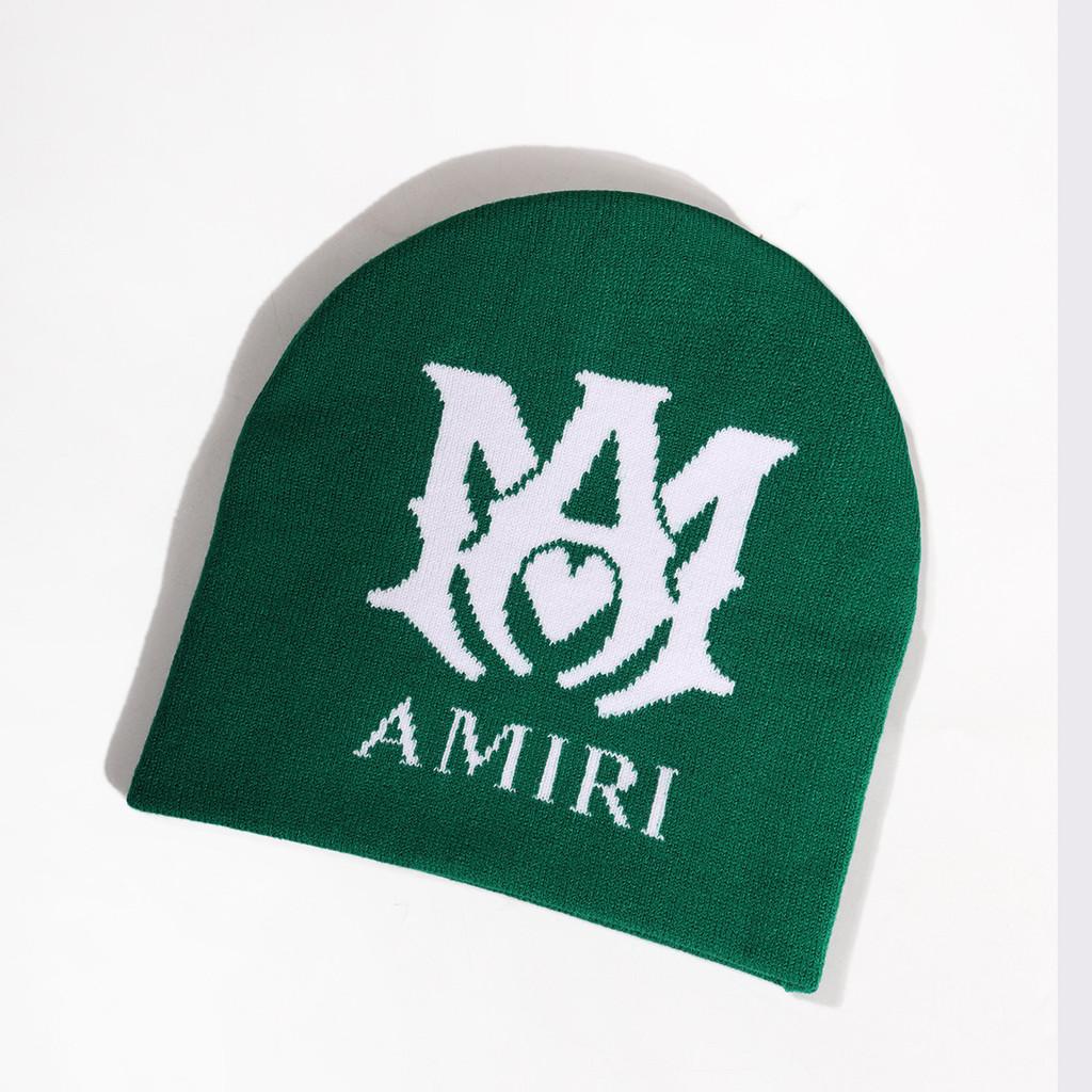 Шапка бини вязаная с узором в виде букв Amiri Модная повседневная уличная Подарок Теплая