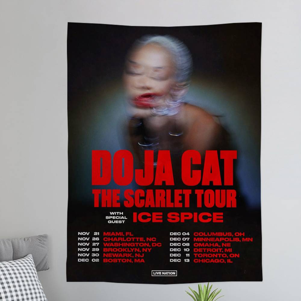 Newly Pop Rapper DDoja CCat Single Colorful Tapestry Wall Hanging Bohemian Wall Tapestries Mandala Wall Hanging Sheets