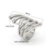 Silver Color Hollow Long Party Finger Rings Size 7 8 9 Stainless Steel Wing Rings For Women