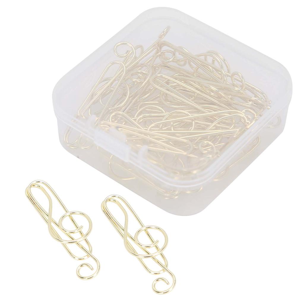 20Pcs Musical Note Paperclip Music Binder Shape Creativity Modeling Metal Craft SuppliesGold