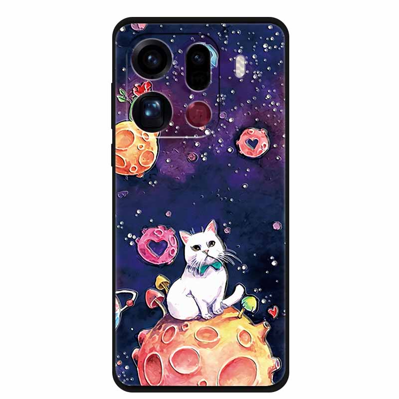 3D Чехол с цветами для Oppo Find X9 Pro 5G Чехол Тиснение Рельефный Цветочный Черный Силикон Мягкая Задняя Крышка для Oppo Find X9 Pro Чехол Funda