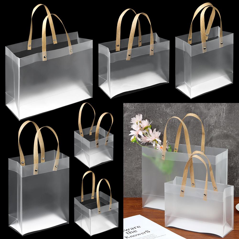 High-quality Decor Supplies Translucent Tote Gift Wrapping Frosted PP Bags Package
