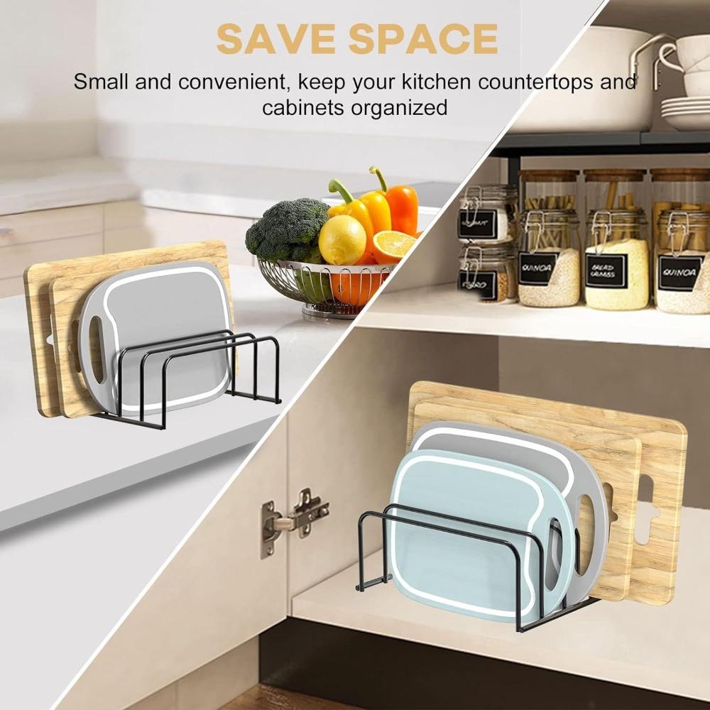 Bolded Chopping Board Organizer Iron Art Dish Holder Cutting Board Storage Shelf Pot Lid Rack Tray