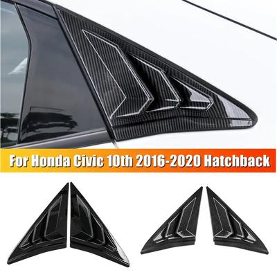 Для Honda Civic 10-го поколения 2016- Хэтчбек Пластик ABS Накладка на заднее боковое стекло (жалюзи) Накладка на боковой воздухозаборник Автомобильные клейкие аксессуары